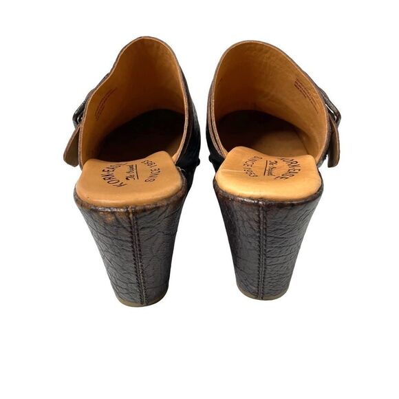 Kork Ease Madison studded textured buckle chunky Mules Heels Sz 6 leather - Picture 8 of 11